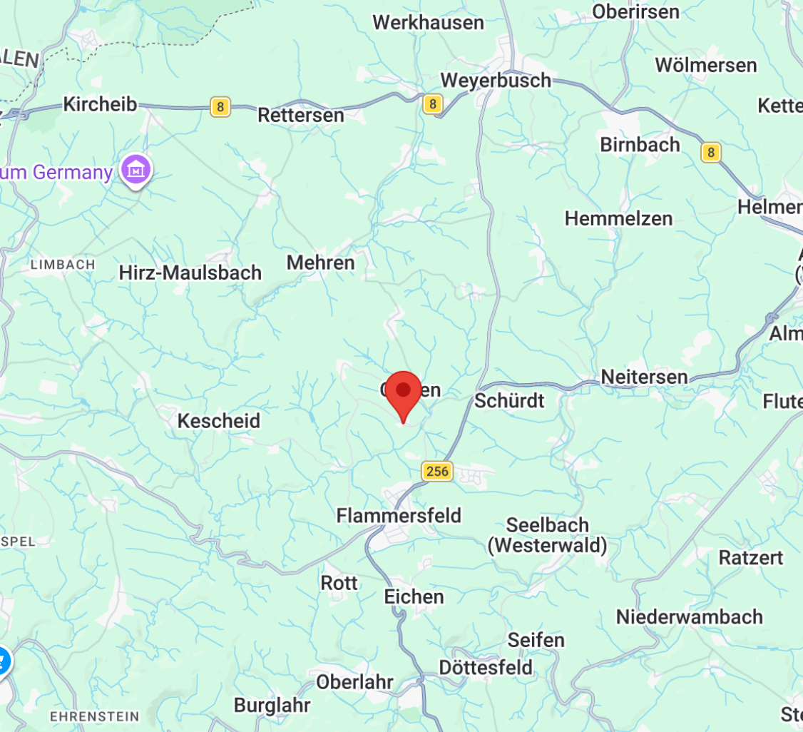 Kartenausschnitt: Standort Zaunbau Strickhausen, Berg 2, 57632 Orfgen